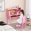 Kids Desk and Chair Set, Wooden Study Desk for Kids with Storage,Hutch, Cork Bulletin Board,Student Writing Computer Workstation 3