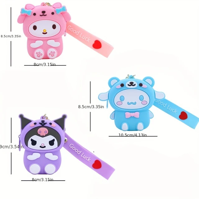 MINISO Hello Kitty Cartoon Animation Kuromi Melody Cute Strawberry Bear  Long Snap Coin Purse PU Leather Wallet - Walmart.com