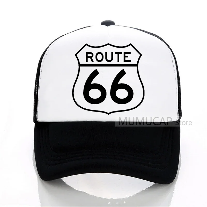 

66 ROUTE Baseball cap Summer Unisex adjustable Adult Trucker hat Mesh Breathable Golf hat for Men Snapback Hats Bones