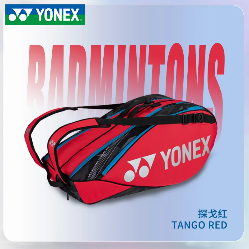 YONEX New Badminton Bag Tennis Bag Men's and Women's Handbag Backpack 6 Pieces with Independent Shoe Compartment Large Capacity