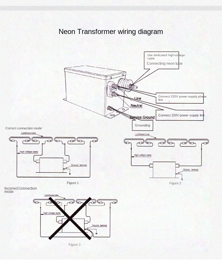 220V to 15000V Neon Light Transformer TH5-A High Voltage Regulator Power Supply