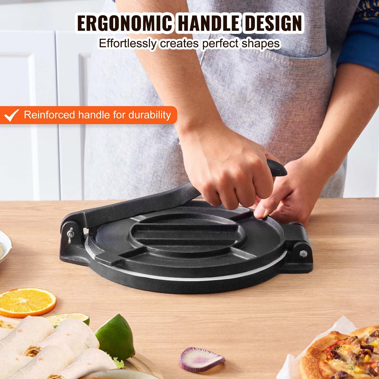 SucceBuy Tortilla PressCast Iron Heavy Duty Tortilladora Press Dough Maker for Flour Tortilla 4