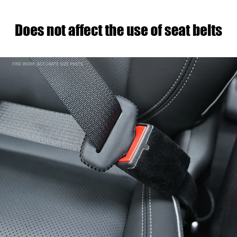 Premium PU Leather Seat Belt Protector - Anti-Scratch Padding Cover