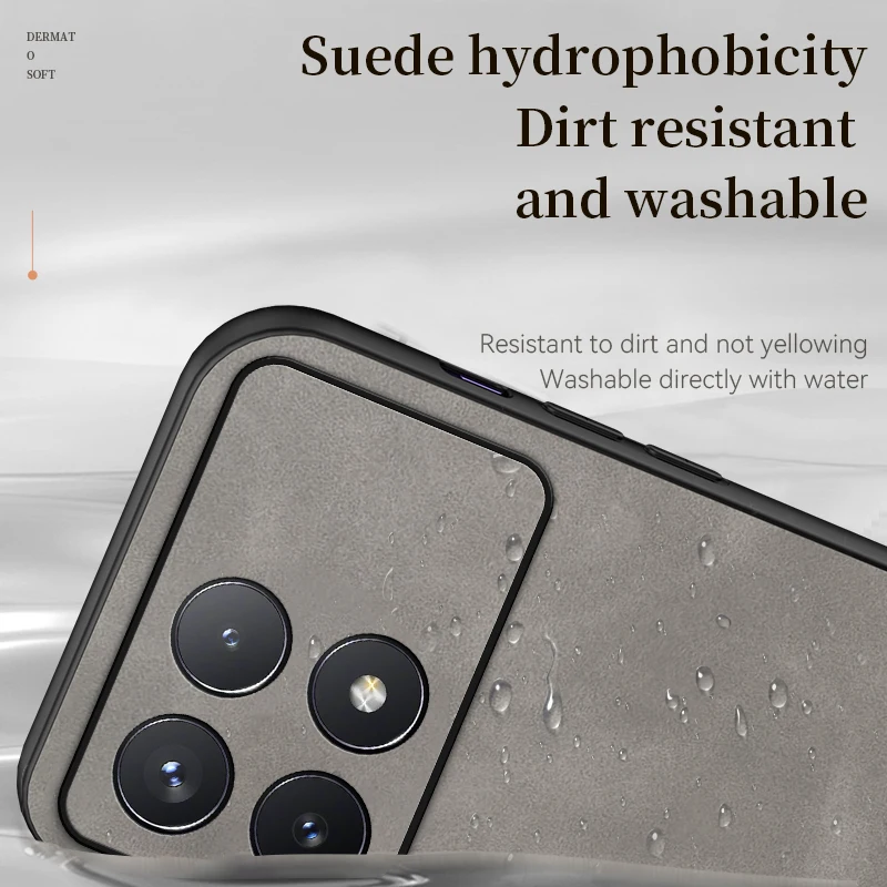 For Redmi K70 Pro: Sheepskin Leather Case For Redmi K70 70E - Rotating Ring Protect Lens Luxury Men Mobile Gifts Covers