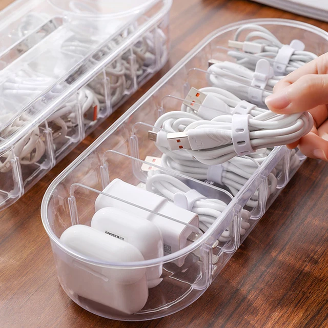 Asztali Adatsori Tároló Doboz Mobiltelefon Töltő Sor Rendező Rács Tápkábel Tekercs - Image 4