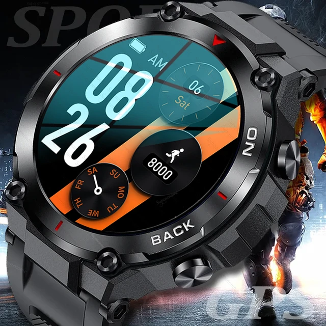 Reloj inteligente militar para hombre, pulsera deportiva resistente al agua  con GPS, para exteriores, xiaomi, realme, huawei, novedad de 2023