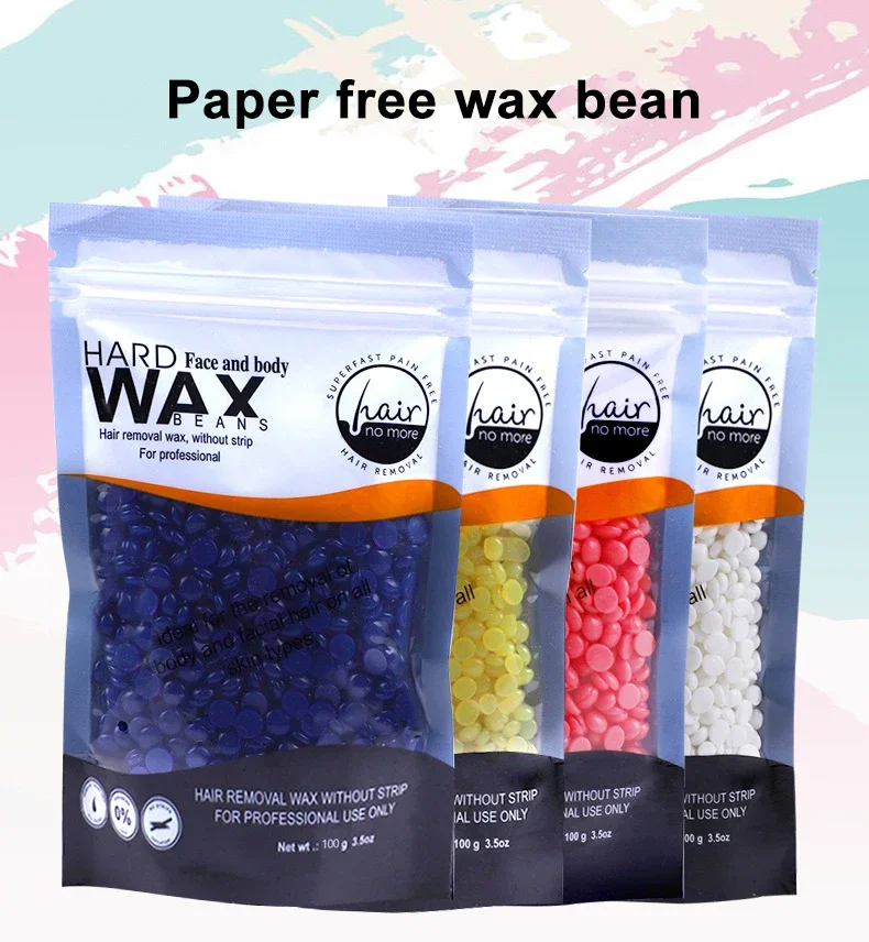 Wax beans Depilatory Solid Hard Wax Therapy Pellets Honey Bikini Face Hair Legs Arm Hair Removal Bean Unisex 100g /Pack