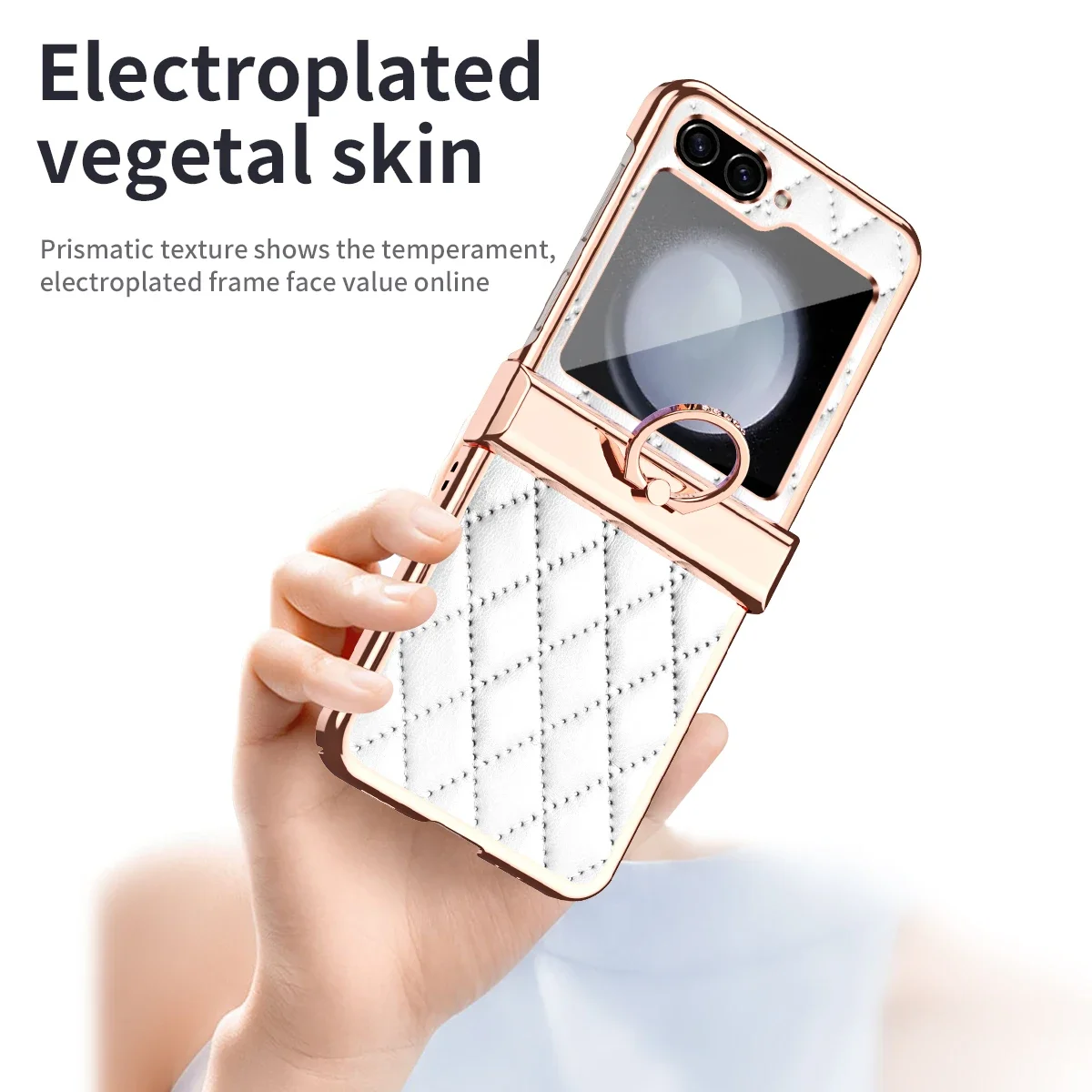 For Samsung Galaxy Z Flip 5 Luxury Leather Case with Finger Ring Stand Full Coverage Cover Case For Samsung Z Flip 5