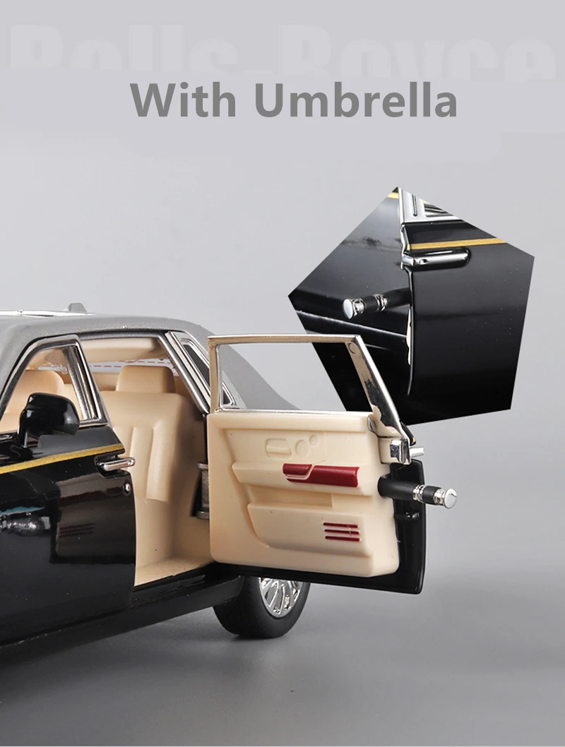 1:24 Scale Rolls Royce Diecast Model Car Lights Sounds