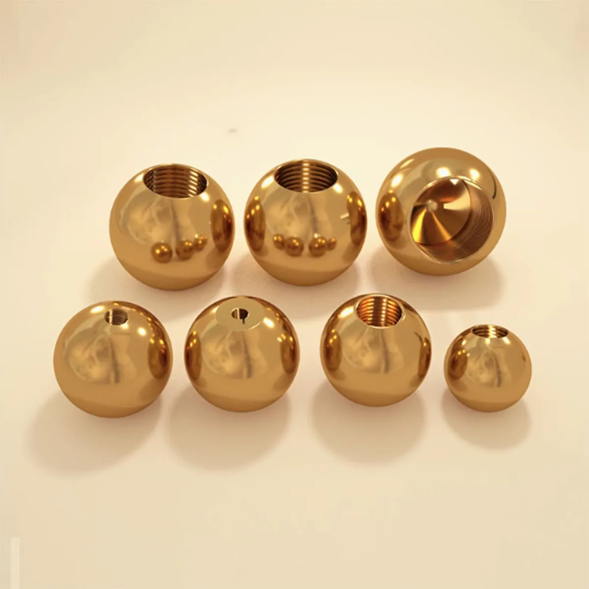 Internal Thread Spherical Nut M6M8M10M12 Pure Brass Bald Head Plug Decorative Screw Cap Lighting Fixture Accessories