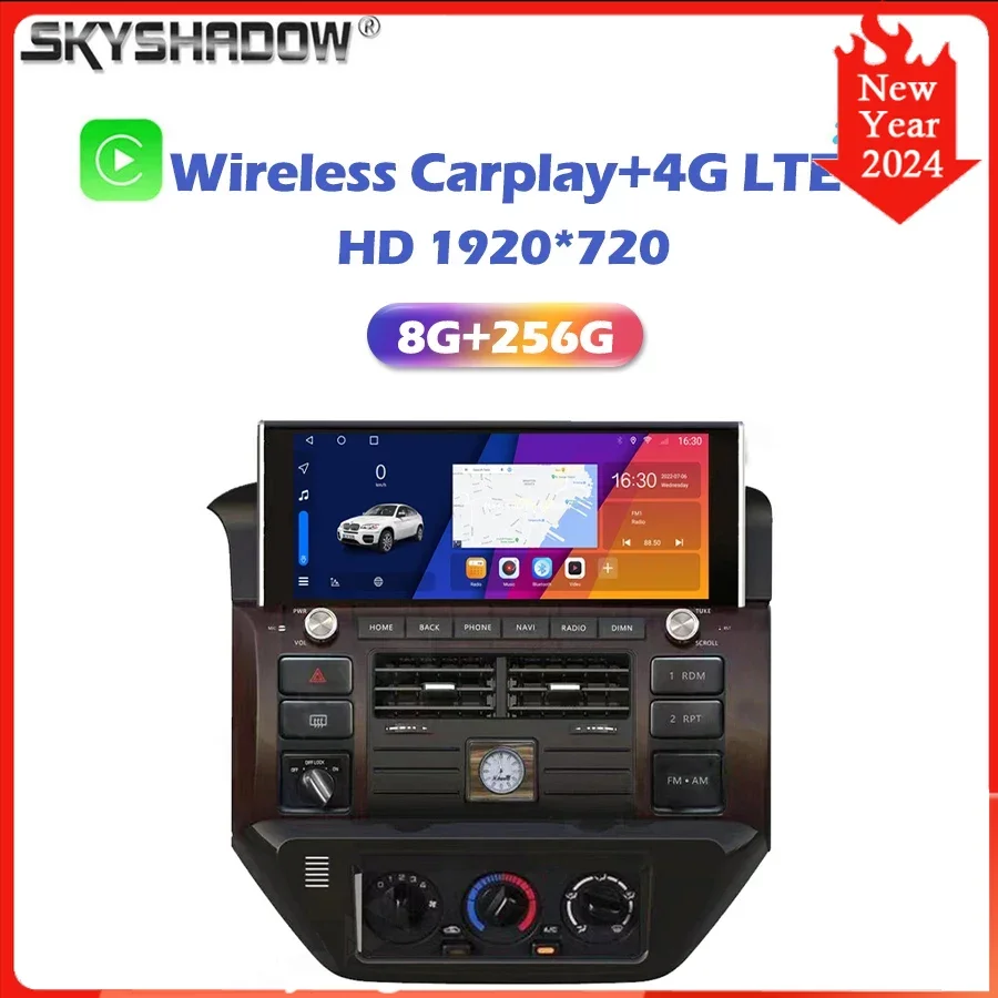 

1920*720 Carplay Auto Android 13.0 8G+256G Car DVD Player RDS Radio GPS map WIFI Bluetooth For Nissan Patrol V 5 Y61 2004-2022