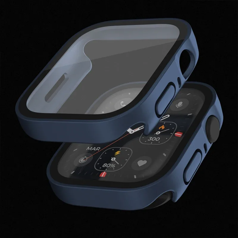 Premium Tempered Glass Bumper Cover for Apple Watch - Ultra Clear Screen Protector