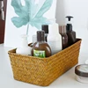Seagrass Weaving Storage Basket Fruit Bread Snack Storage Box Wicker Woven Rattan Sundries Organizer Makeup Desktop Weave Box 5