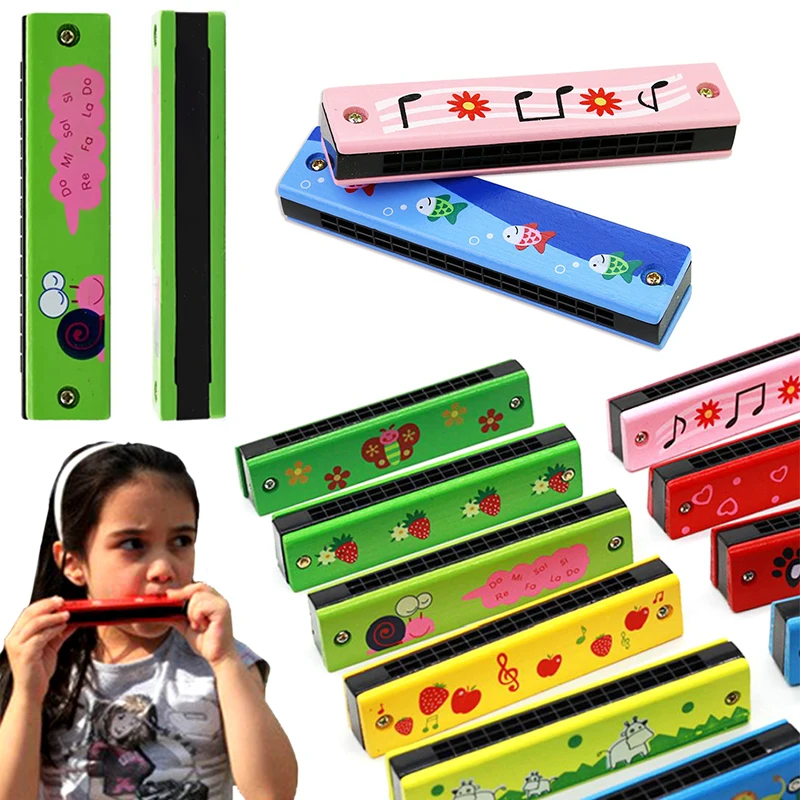 16-Hole Wooden Harmonica Montessori Early Educational Props Musical Instrument Colorful Birthday Festival Cute Leisure Gift ZYF diatonic harmonica,chromatic harmonica,kids harmonica,mouth harp