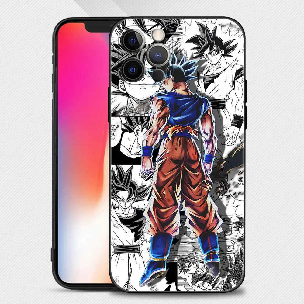 Phone Case for iPhone 13 12 11 Pro XS Max XR X 8 7 Plus 13mini 12mini Cover Silicone Funda Dragon Ball God Goku Vegeta Comics cool iphone 12 pro max cases