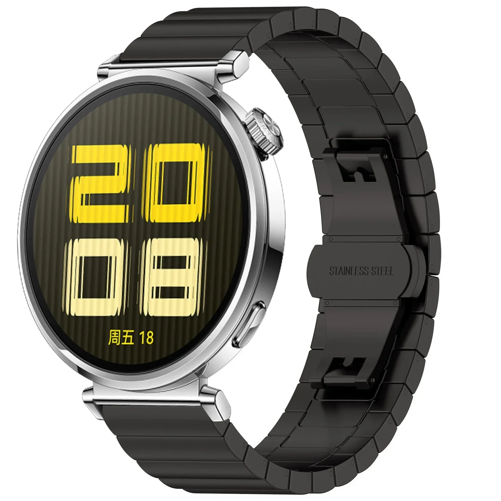 Sleek 18mm Stainless Steel Metal Watchband