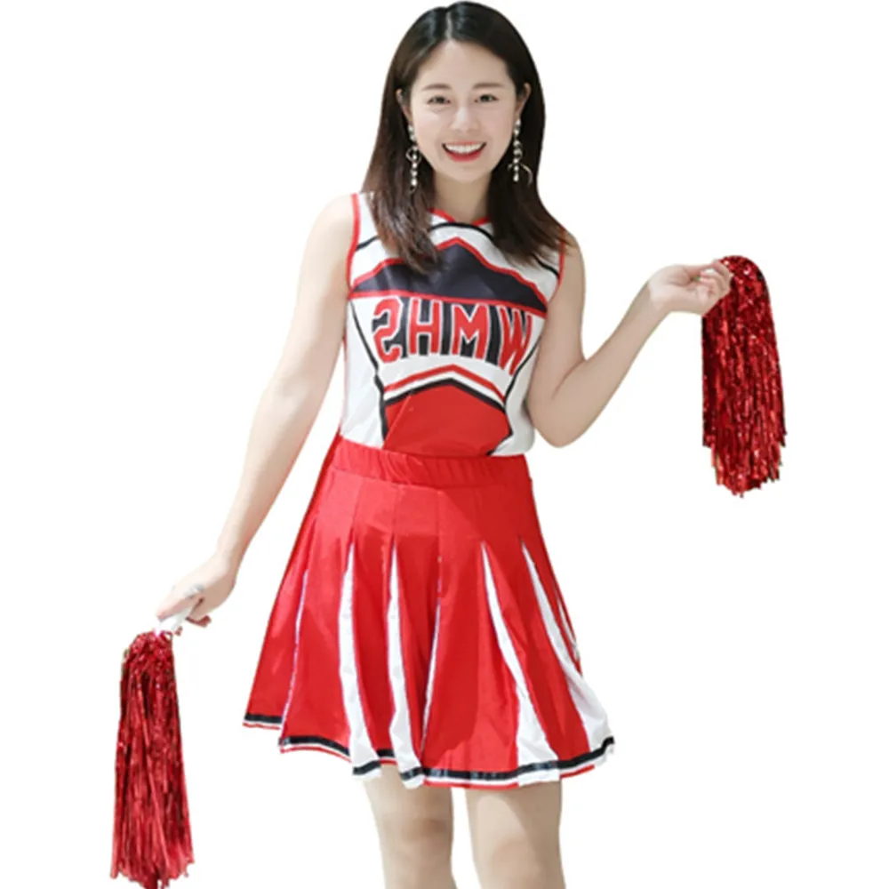 High Quality Cheerleader Costume Suit For Adults Plus Size Hot High Schoolgirl Glee Cheerleading