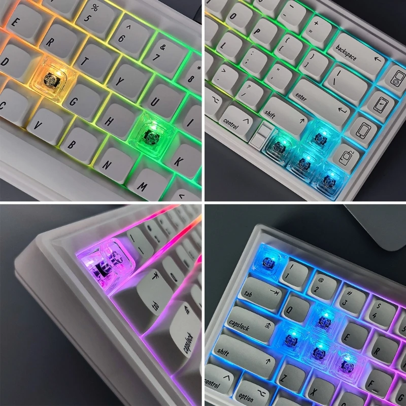 20Pcs Transparent Blank Keycap Set 1U 1X XDA Crystal Translucent Keycaps for Mechanical Keyboard