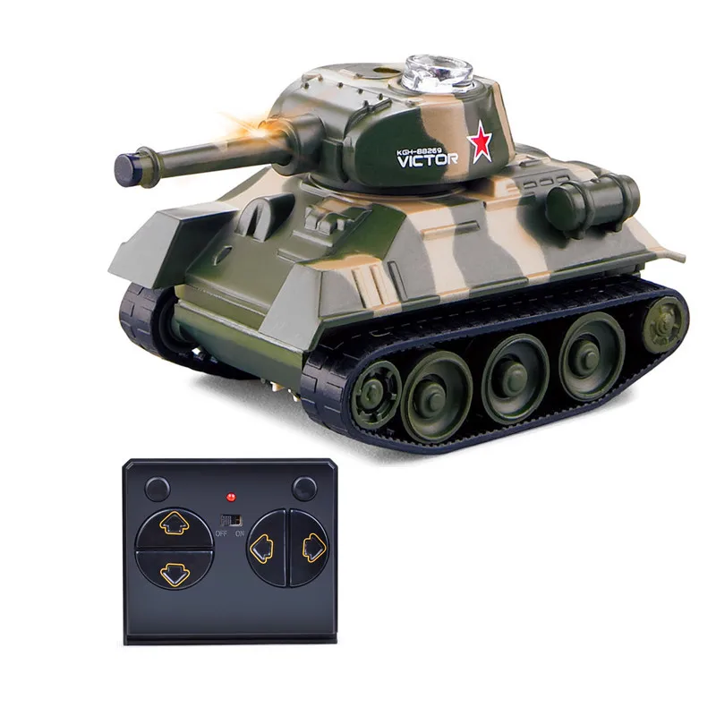 Mini 4CH Radio RC VS Tank Remote Control Pocket Truck R/C Toys Turret Rotation Stryker LED Light Kid Military Fast Running 4