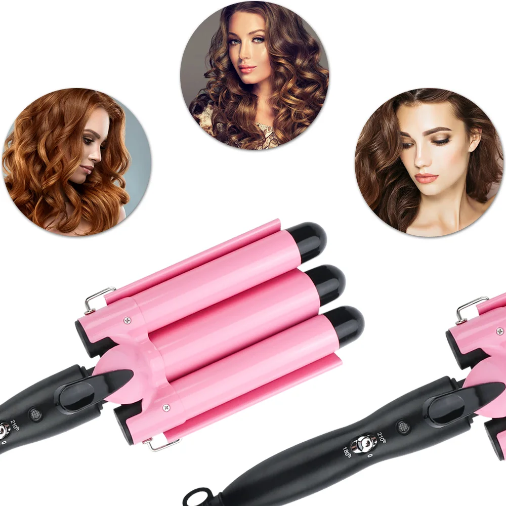 3 Barrel Curling Iron Wand Temperature Adjustable 5 Size Perm Splint Ceramic Triple Barrels Hair Waver