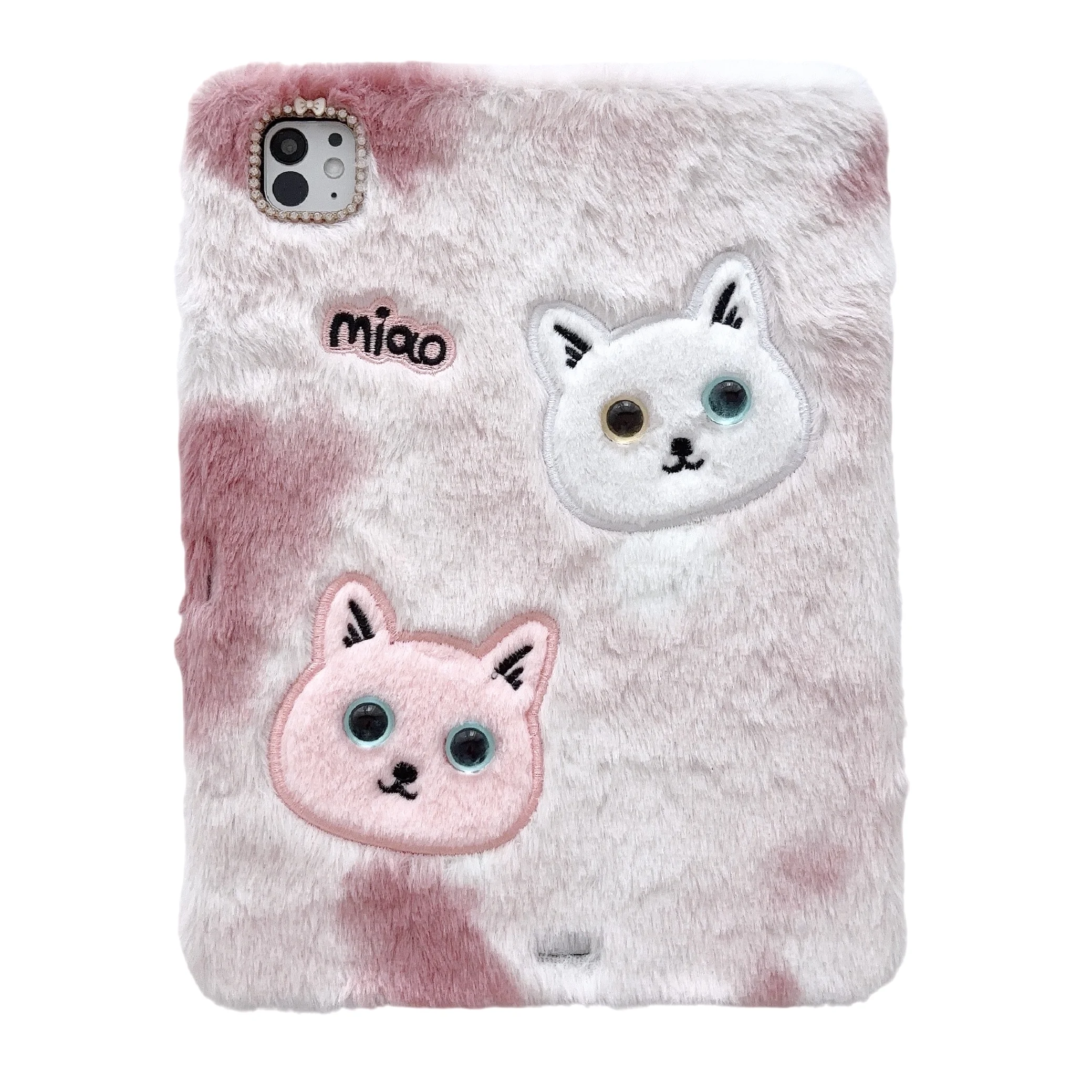 Luxurious Plush Cat Tablet Case - Soft Protective Cover