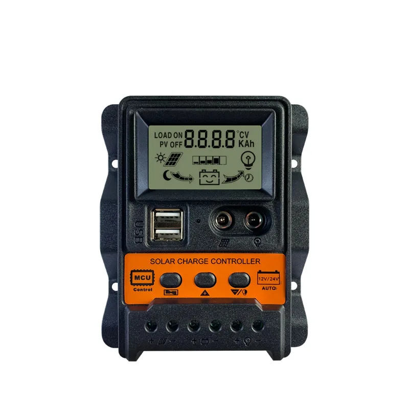 

Dual USB Photovoltaic Power Generation Controller PWM Charging Controller 10A/ 20A/30A LCD Solar Controller 12V/24V Auto