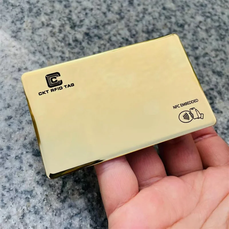 

Customized product、Luxury 24K gold plated stainless steel metal NFC RFID card for VIP/Business cards gold card
