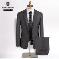 DARO( Jacket + Vest + Pants ) High-end Brand Boutique Fashion Solid Color Mens Casual Business Suit 3Piece Set Wedding DRSV83703 1