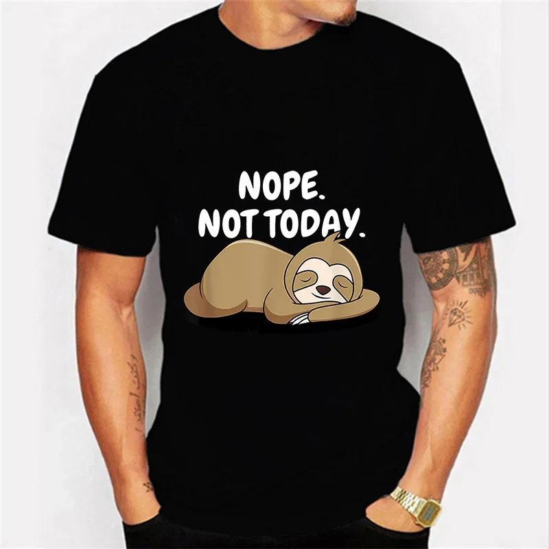 

Футболка Nope Not Today Graphic мужская, смешная ленивая модная футболка в стиле Харадзюку, брендовая оверсайз футболка в стиле хип-хоп, винтажная