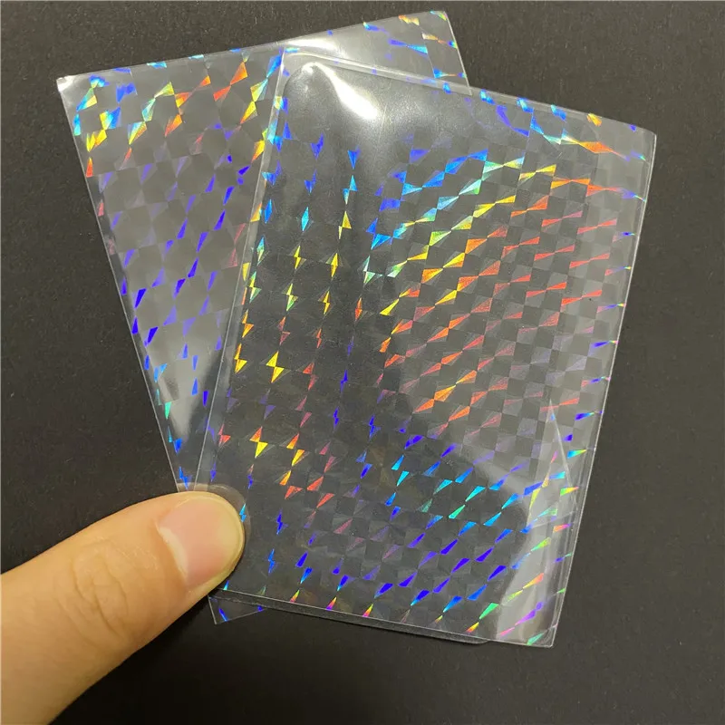 50PCS Laser Small Grid Pattern 65x90mm 61x88mm Card Protector Holographic Sleeves For Board Game Cards Photo Shield Cover 8pcs pack vintage kraft paper envelope airmail postcard cover greeting cards envelope for invitations stationery gift card