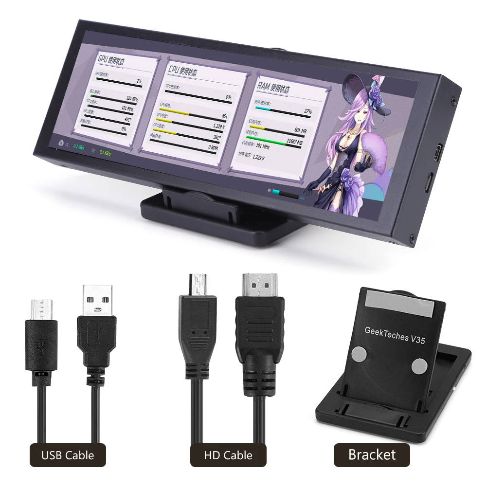 Mini-Monitor-de-Tela-Secund-ria-Monitores-de-Jogo-Port-teis-IPS-CPU-GPU ...