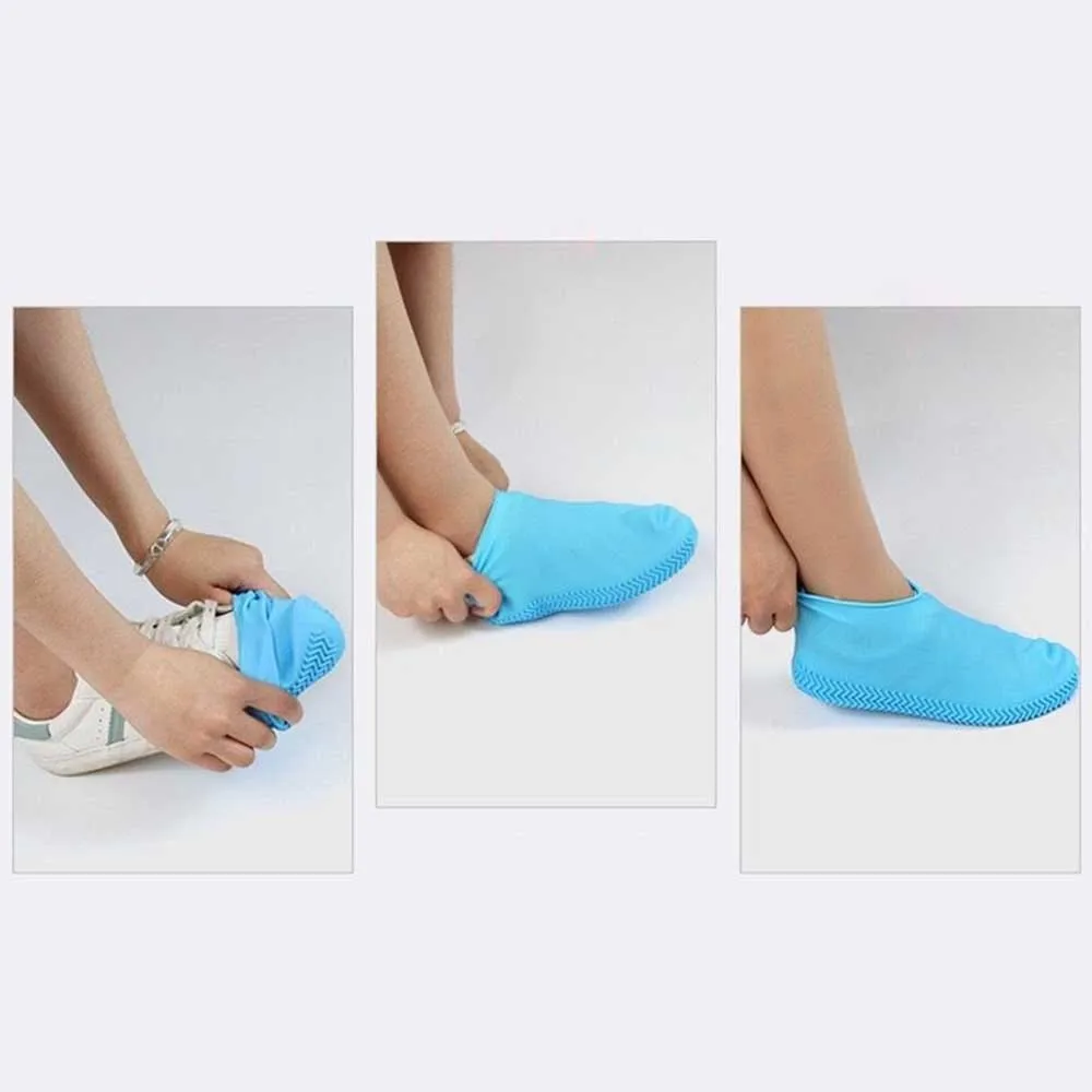 1 paar Wasserdichte Silikon Schuh Abdeckung Recycelbar Boot Abdeckung Schutz Wiederverwendbare Outdoor Regen Boot Überschuhe Wanderschuhe – Detail 29