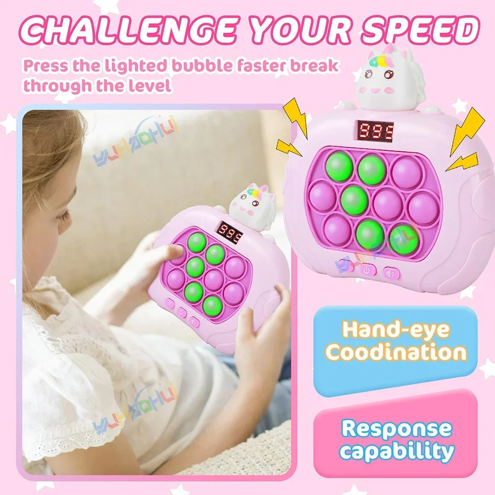 

Upgraded Electronic Pop Light Quick Push Game Console Toys for Kids Adult Fidget Anti Stress Relief Toy Interactive Game Machine