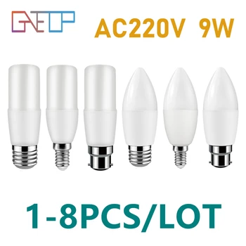 Led 전구 원통형 조명, 매우 밝은 따뜻한 흰색 조명, 다운라이트 주방 욕실 쇼핑몰용, T37, C37, 9w, 220V, E27, E14, B22