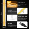 New 5V USB COB Strip Light 320Leds/m Warm Natural White Cabinet Lamp Night Lighting Flexible LED Ribbon Stripe DC5V TV Backlight 4