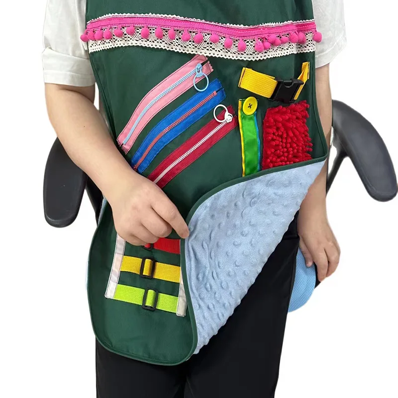 Montessori Busy Apron Sensory Toy for Kids Cognitive Development