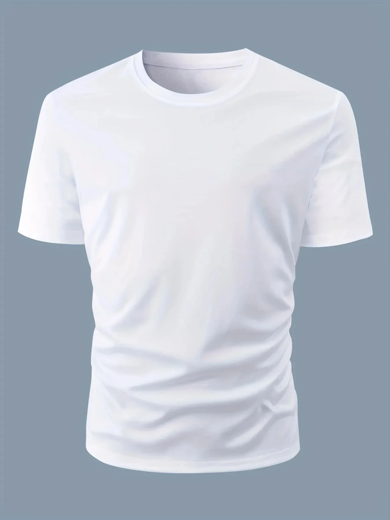 thumbnail image 1 of Camiseta de manga corta con cuello redondo y estampado de bandera estadounidense, informal, holgada, 100 % algodón, para hombre, 1 of 5