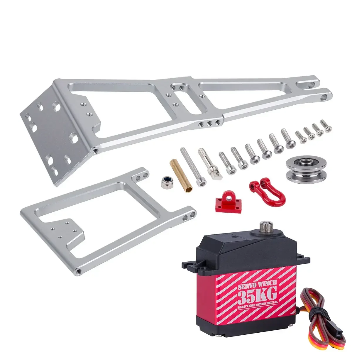 Support Double Treuil Et Servo Pour RC 1/10 - Alliage Aluminium, Compatible Axial SCX10 TRX4 Capra D90