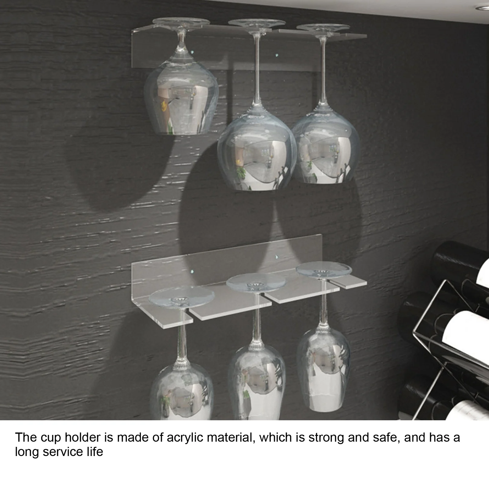 Acrylic Cup Holder Wine Rack Glass Holder Hanging Bar Cabinet Hanger Shelf Wine Glass Storage Rack Stand Kitchen Organizer Rack 4