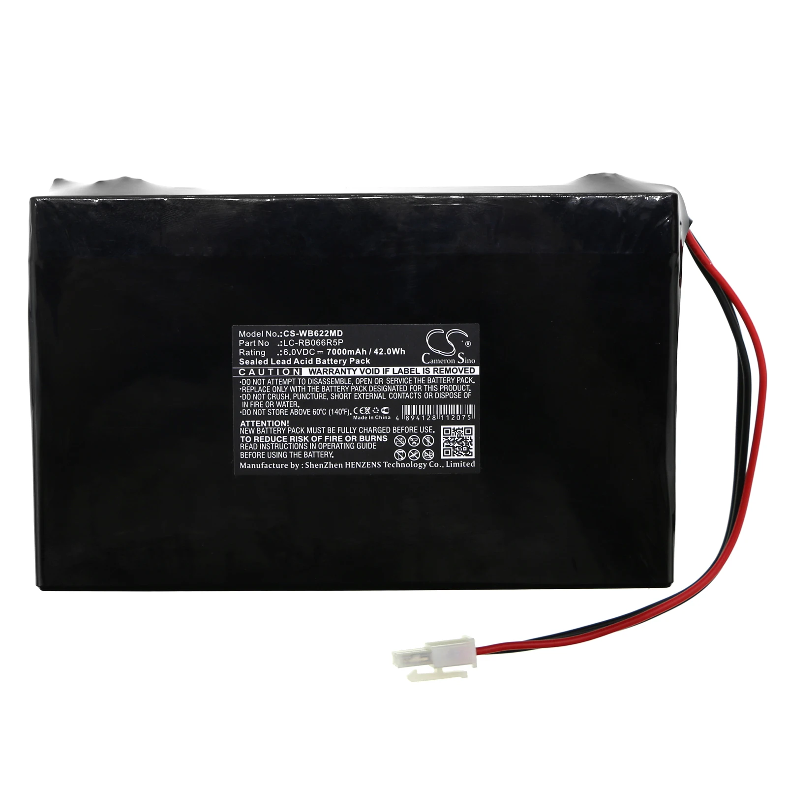 Medical Battery For Welch-Allyn LC-RB066R5P ATLAS 622SO 622S0 622SP 622NO 622NP Sealed Lead Acid 6.00V 7000mAh  42.00Wh Black