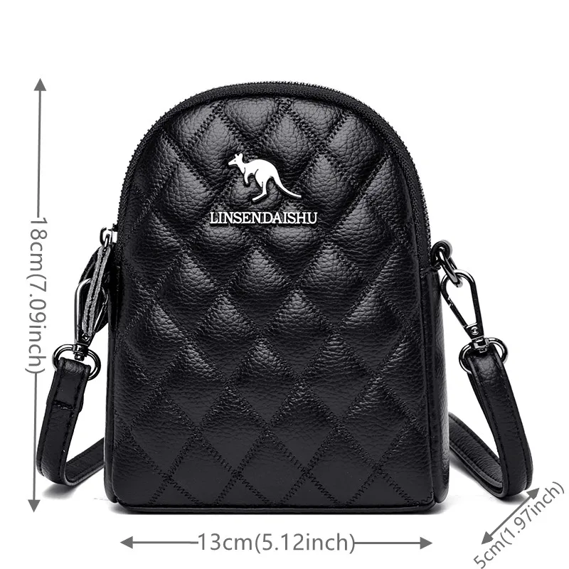 Women's Square Lattice Rhombic Lattice One Shoulder Back Fashion Simple Messenger Bag Lady's Anti Splash Small Square Bag
