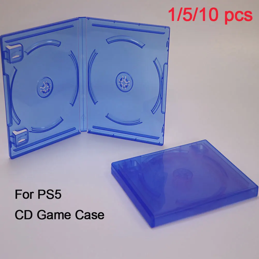 5/10Pcs Cd Discs Storage Cases For Sony Ps5 Game Accessories Blue Replacement Protective Bracket Box Cd Dvd Disk Holder Cover