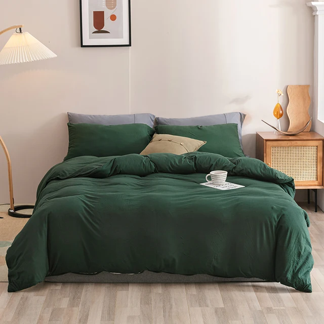 Sage Green Duvet Cover Set Solid Color Aesthetic Duvet Cover - Temu