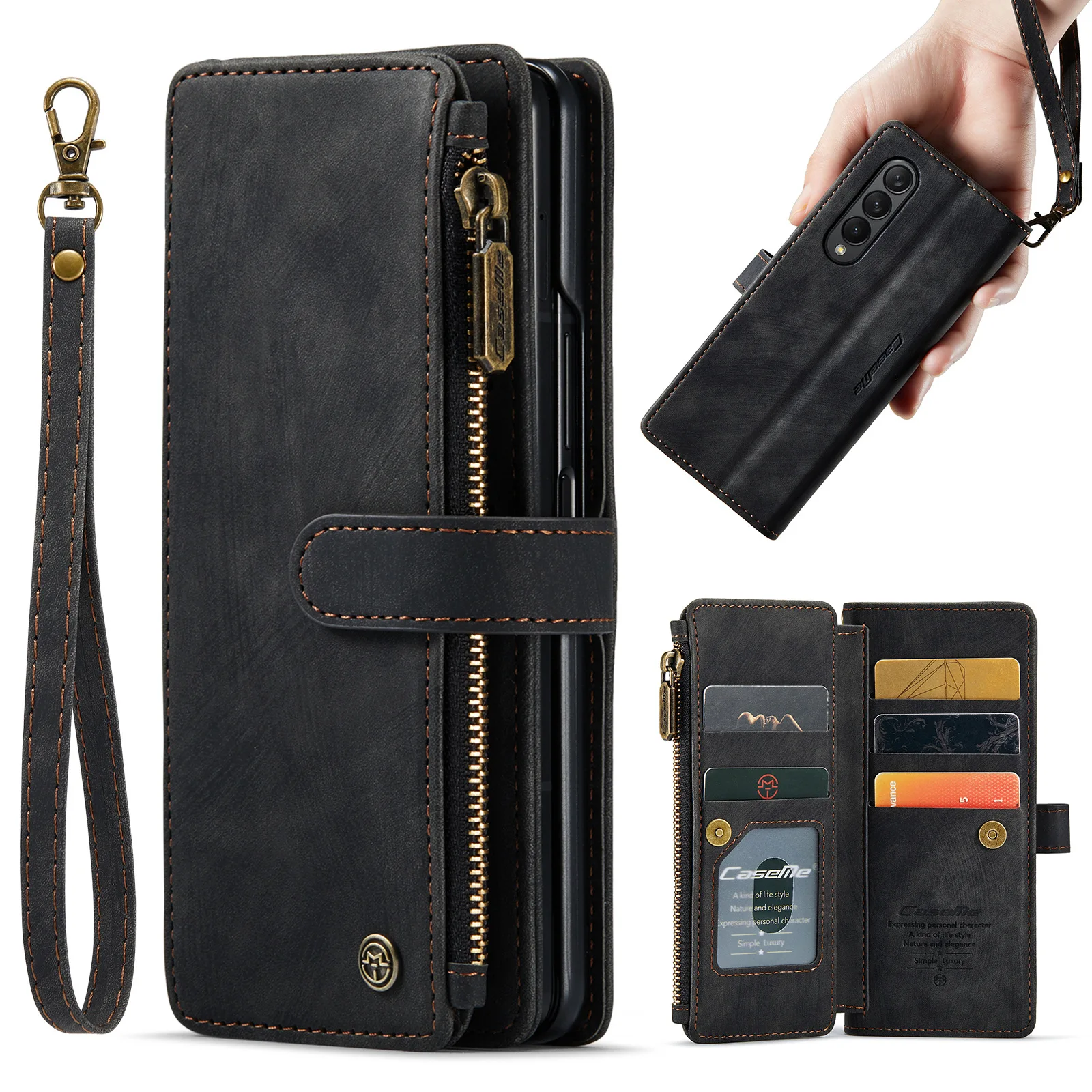 luxury Wallet Flip Leather Case for Samsung Galaxy S20 S21 S22