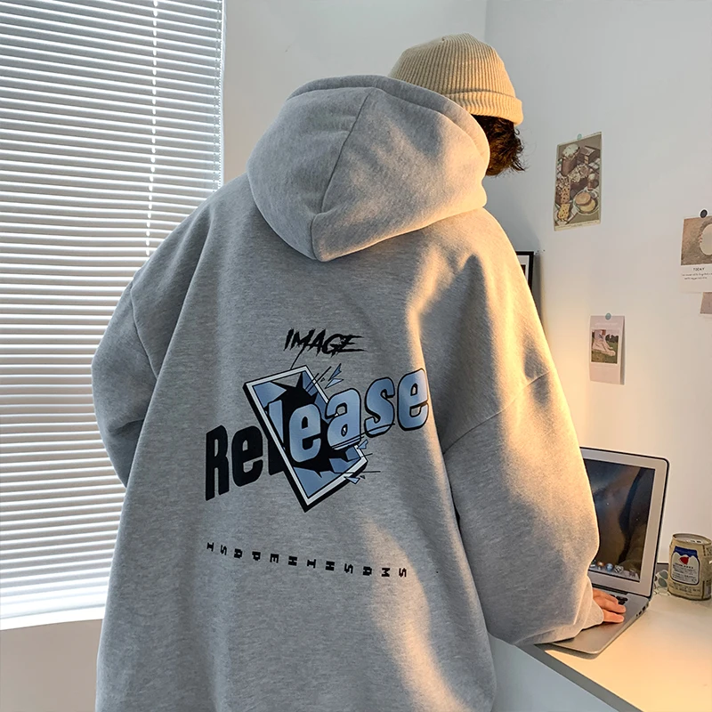 

Retro Hoodie Street Hip Hop Letter Print Graphic Design Sweatshirt Spring 2023 Cotton Harajuku Casual Oversized Streetwear Men