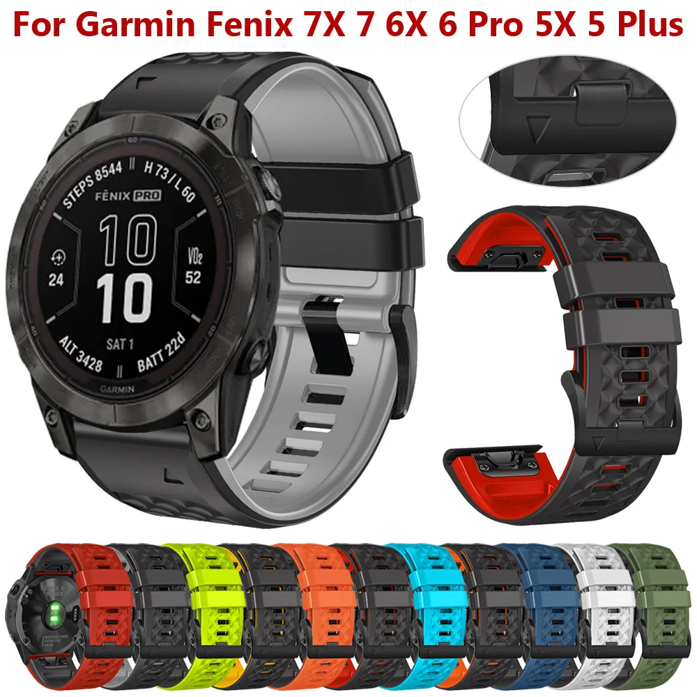 

Silicone Strap Band For Garmin Fenix 7X 7 6X 6 Pro 5X 5 Plus 3 3HR 22 26mm Smart Watch Bracelet Epix Pro Gen 2 Easyfit Watchband