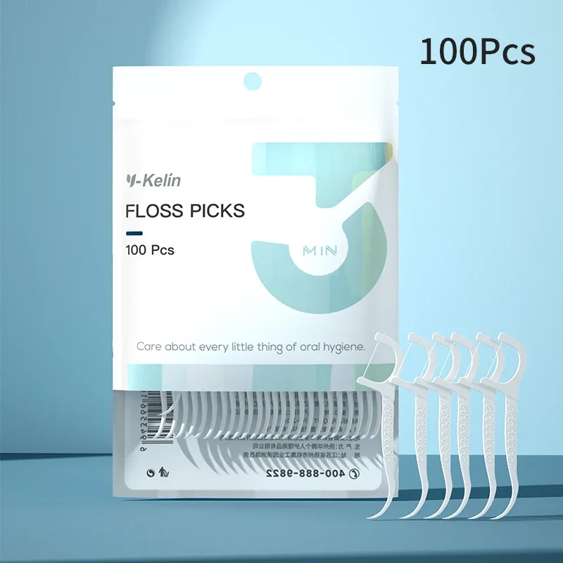 Y-Kelin 100 ks jednorazové zubní niti Čistící tyčinka zubů 7,5 cm Dentální nit Mezizubní kartáček Kartáček na niti na čištění dutiny ústní - Image 6