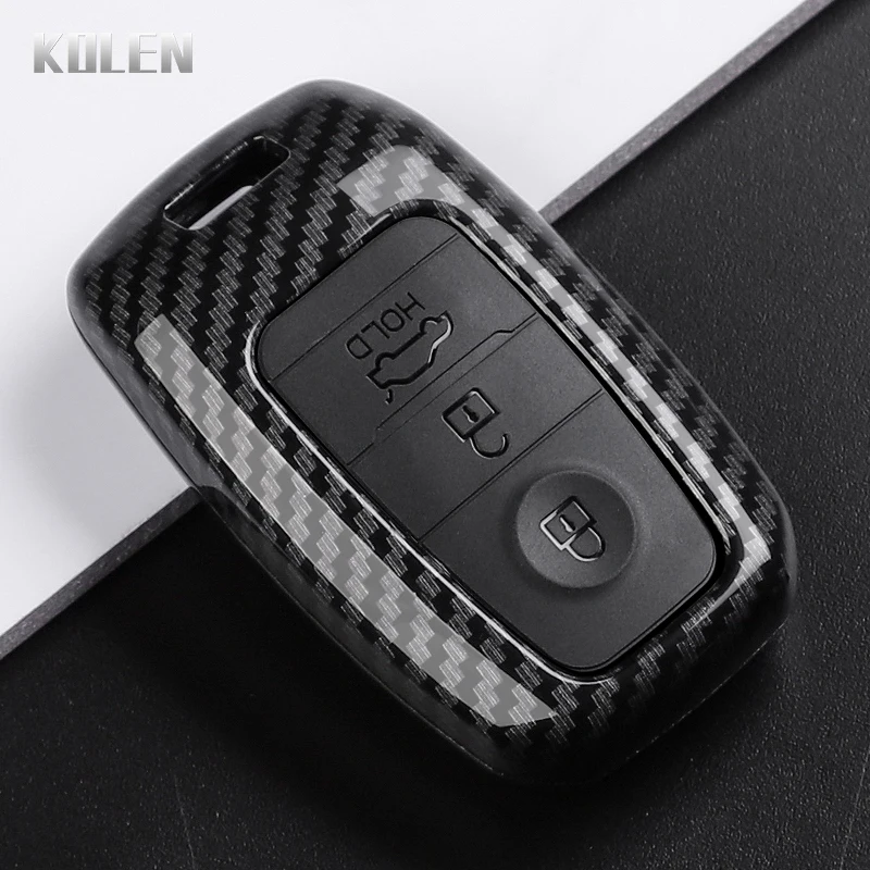 Sleek Carbon Fiber Style Car Key Case Cover