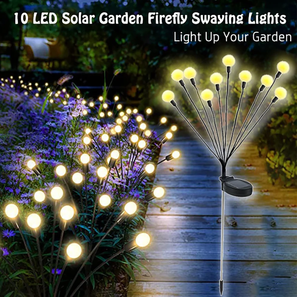 Солнечные фонарики NoEnName_Null 6LED/10LED теплый белый/разноцветный ...