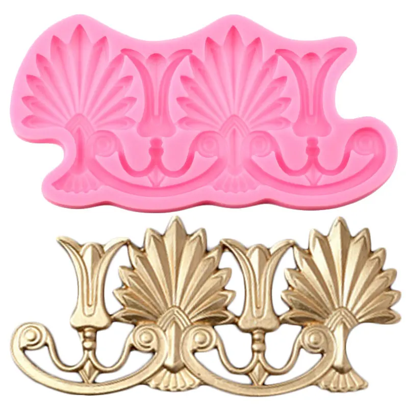 

European Baroque Scroll Relief Resin Silicone Mold Chocolate Fondant Mould Cake Border Polymer Clay Molds Cake Decorating Tools